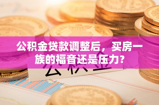 公告公积金贷款调整后，买房一族的福音还是压力？